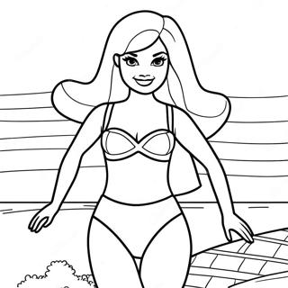 Barbie In A Colorful Swimsuit Coloring Page 52383-41807