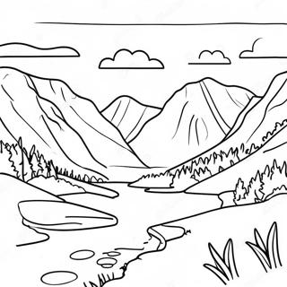 Scottish Highlands Landscape With Flag Coloring Page 52424-41843