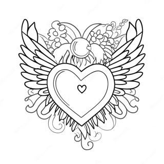 Heart With Wings Coloring Page 52433-41856