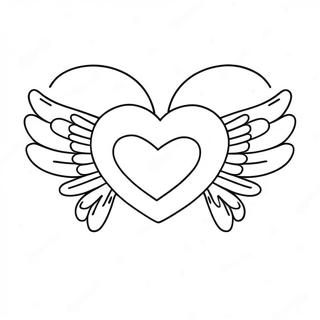 Cute Heart With Angel Wings Coloring Page 52434-41851