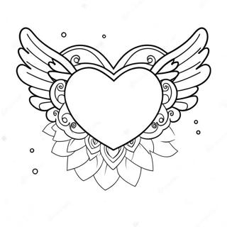 Cute Heart With Angel Wings Coloring Page 52434-41852