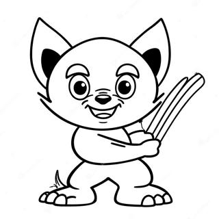 Cute Cartoon Wolverine Animal Coloring Page 52444-41859