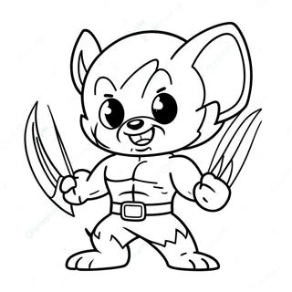 Cute Cartoon Wolverine Animal Coloring Page 52444-41860