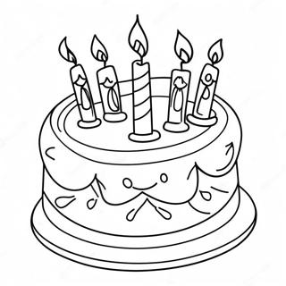 Colorful Happy 9th Birthday Cake Coloring Page 52454-41871