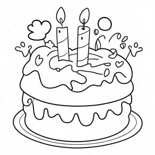 Colorful Happy 9th Birthday Cake Coloring Page 52454-41872