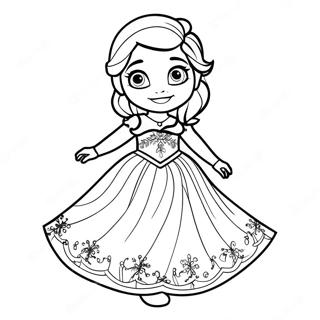 Elsa In A Sparkling Christmas Dress Coloring Page 52464-41873