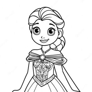 Elsa In A Sparkling Christmas Dress Coloring Page 52464-41874