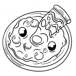 Cute Cartoon Pizza Coloring Page 5246-4309