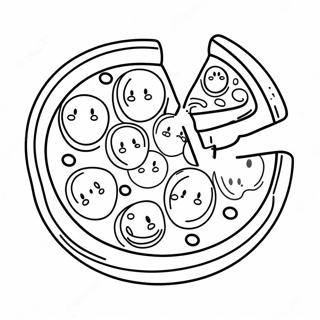 Cute Cartoon Pizza Coloring Page 5246-4311