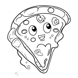 Cute Cartoon Pizza Coloring Page 5246-4312