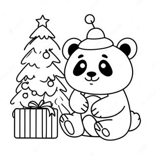 Christmas Panda Coloring Page 52473-41877