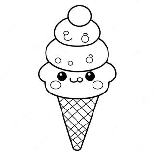 Adorable Ice Cream Cone Coloring Page 5247-4301