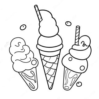 Adorable Ice Cream Cone Coloring Page 5247-4302