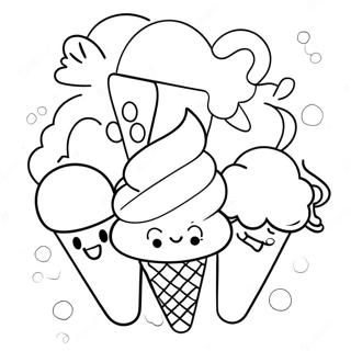 Adorable Ice Cream Cone Coloring Page 5247-4304