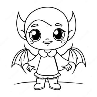 Cute Vampire Girl With Bat Coloring Page 52514-41913