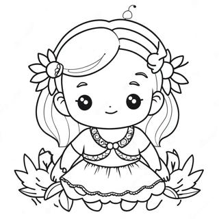 Cute Ava With Flowers Coloring Page 52544-41938