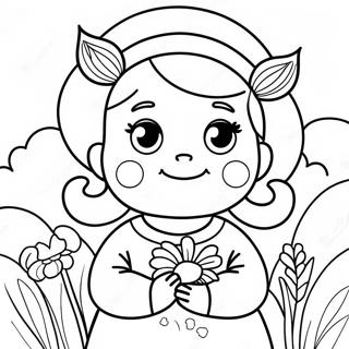 Cute Ava With Flowers Coloring Page 52544-41939