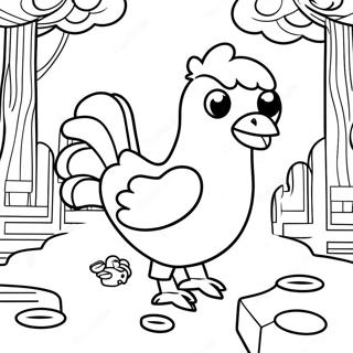 Minecraft Chicken Coloring Pages