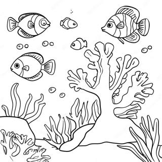 Colorful Coral Reef With Scuba Diver Coloring Page 52594-41987