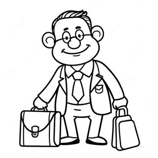 Funny Lawyer With Briefcase Coloring Page 52624-42005