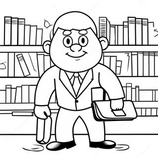 Funny Lawyer With Briefcase Coloring Page 52624-42006