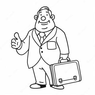 Funny Lawyer With Briefcase Coloring Page 52624-42007