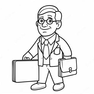 Funny Lawyer With Briefcase Coloring Page 52624-42008