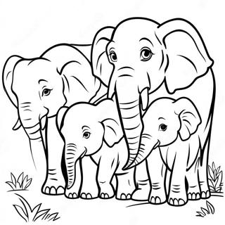 African Elephant Family Coloring Page 52663-42033