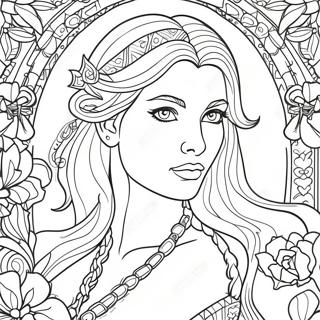 Dark Beauty Fantasy Coloring Page 52683-42046