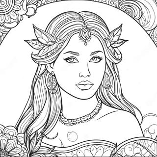 Dark Beauty Fantasy Coloring Page 52683-42047