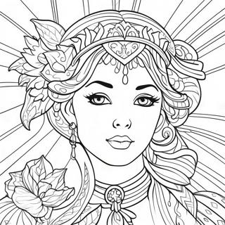 Dark Beauty Fantasy Coloring Page 52683-42048