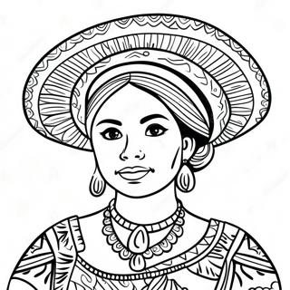 Mexican Girl In Traditional Dress Coloring Page 52693-42059