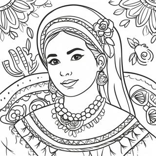 Mexican Girl In Traditional Dress Coloring Page 52693-42060