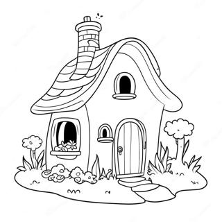 Whimsical Fairycore Cottage Coloring Page 52714-42073