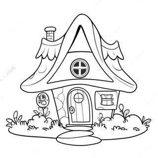 Whimsical Fairycore Cottage Coloring Page 52714-42074