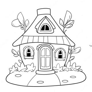 Whimsical Fairycore Cottage Coloring Page 52714-42075