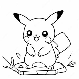 Cute Pikachu In Action Coloring Page 52724-42085