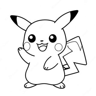 Cute Pikachu In Action Coloring Page 52724-42086