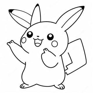 Cute Pikachu In Action Coloring Page 52724-42088