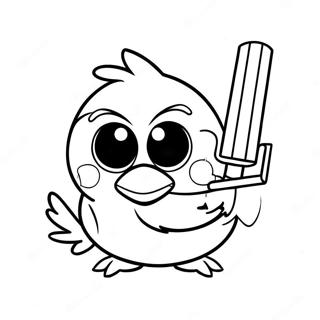 Cheerful Angry Bird With Lightsaber Coloring Page 52754-42112