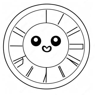 Cute Cartoon Clock Coloring Page 52784-42135