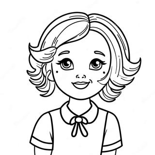 Cute Hairdresser With Scissors Coloring Page 52804-42149