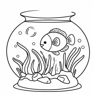 Cute Fish Swimming In Tank Coloring Page 52824-42161