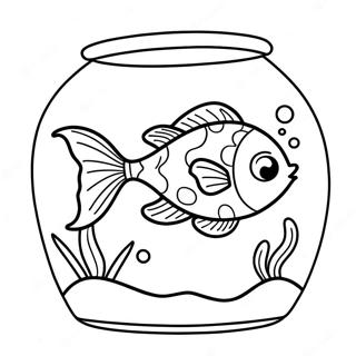 Cute Fish Swimming In Tank Coloring Page 52824-42163