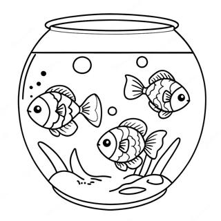 Cute Fish Swimming In Tank Coloring Page 52824-42164