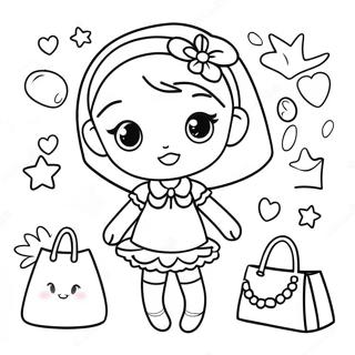 Cute Shoppies With Colorful Outfits Coloring Page 52834-42173