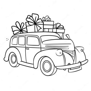 Festive Christmas Car With Presents Coloring Page 52844-42181