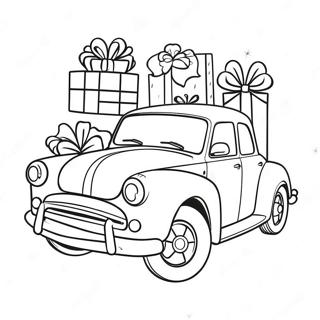 Festive Christmas Car With Presents Coloring Page 52844-42182