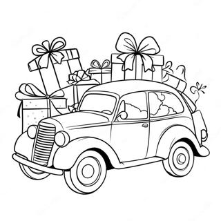 Festive Christmas Car With Presents Coloring Page 52844-42183