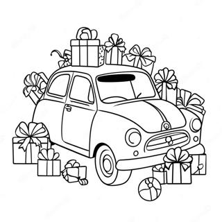 Festive Christmas Car With Presents Coloring Page 52844-42184